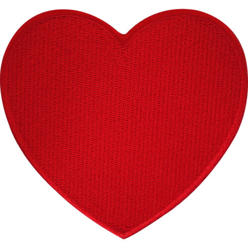 Embroidered Iron On Red Love Heart Patch Sew On Badge Romantic Gift Card Present - Picture 1 of 1