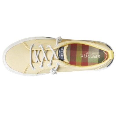 Sperry Pier Wave Womens Lace up Yellow Sneakers-Size - Main Image