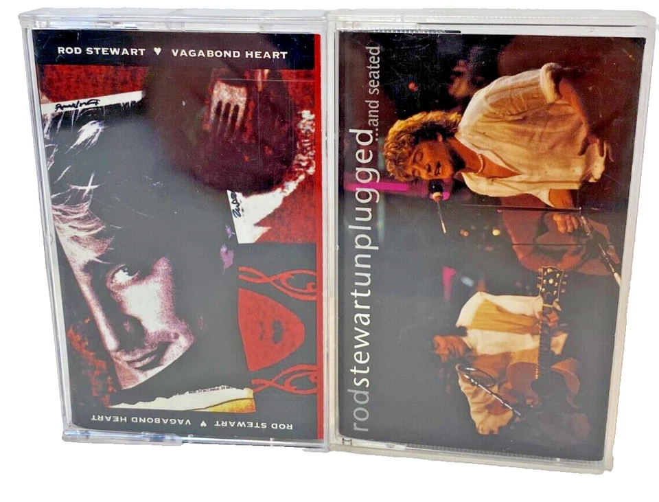 Rod Stewart Music Cassette lot of 2: Unplugged, Vagabond Heart Album - Image 2 of 3