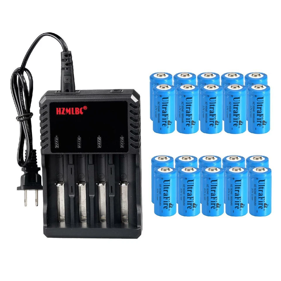 Ultrafire 16340 Battery 1800mAh 3.7V Rechargeable RCR123A Cell Charger Lot - Image 2 of 4