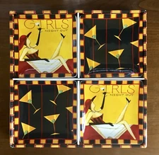 Lang Companies "Girls Night Out" Party Plates - Martini - Dan DiPaolo - Set of 4