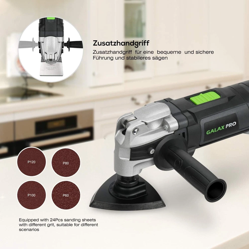 3.5A Corded Oscillating Multi Tool Kit with 30pc Accessories & Variable Speed