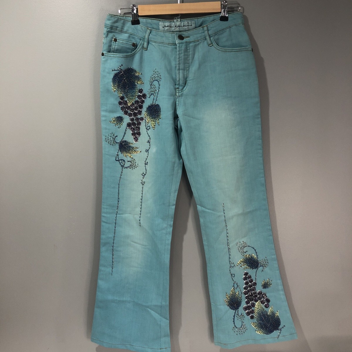 Jean MCRD Marron Avec Strass Et Perles - Occasion Très Bon état Taille 29 - Style Mégastylique Et Voyant