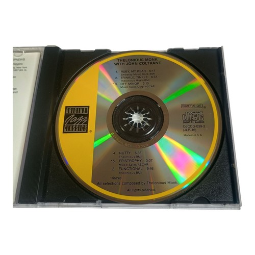 Thelonious Monk With John Coltrane – Self-Titled CD Album Jazz Bop 1950s - Picture 3 of 4