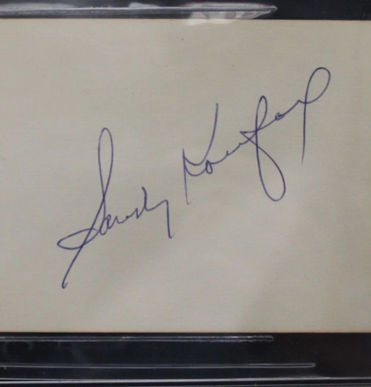 Sandy Koufax LA Dodgers HOF 3x5 Signature Index Card Autographed Auto BAS - Image 2 of 4