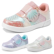Toddler Girls Fashion Sneakers Sparkly Shiny Lightweight Comfort Athletic Shoes