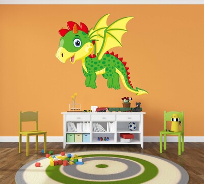 3D Karikatur Dinosaurier C351 Tier Wallpaper Wandbild Poster Wandaufkleber Zoe