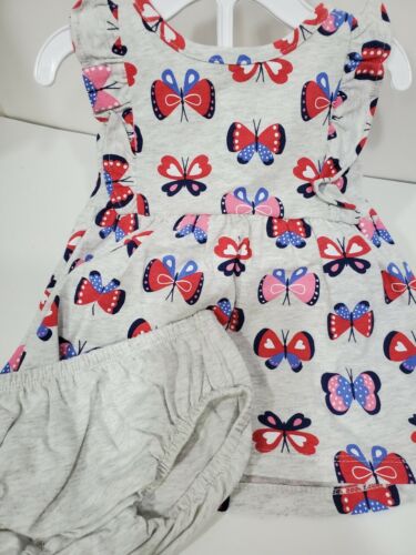 Girls Kids baby Carter's Set Tank dress Shirt shorts Outfit 6 Months Butterfly