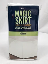 Magic Skirt Full Size Bed Skirt No Mattress Lift Tailored 15" Drop White ( NEW )
