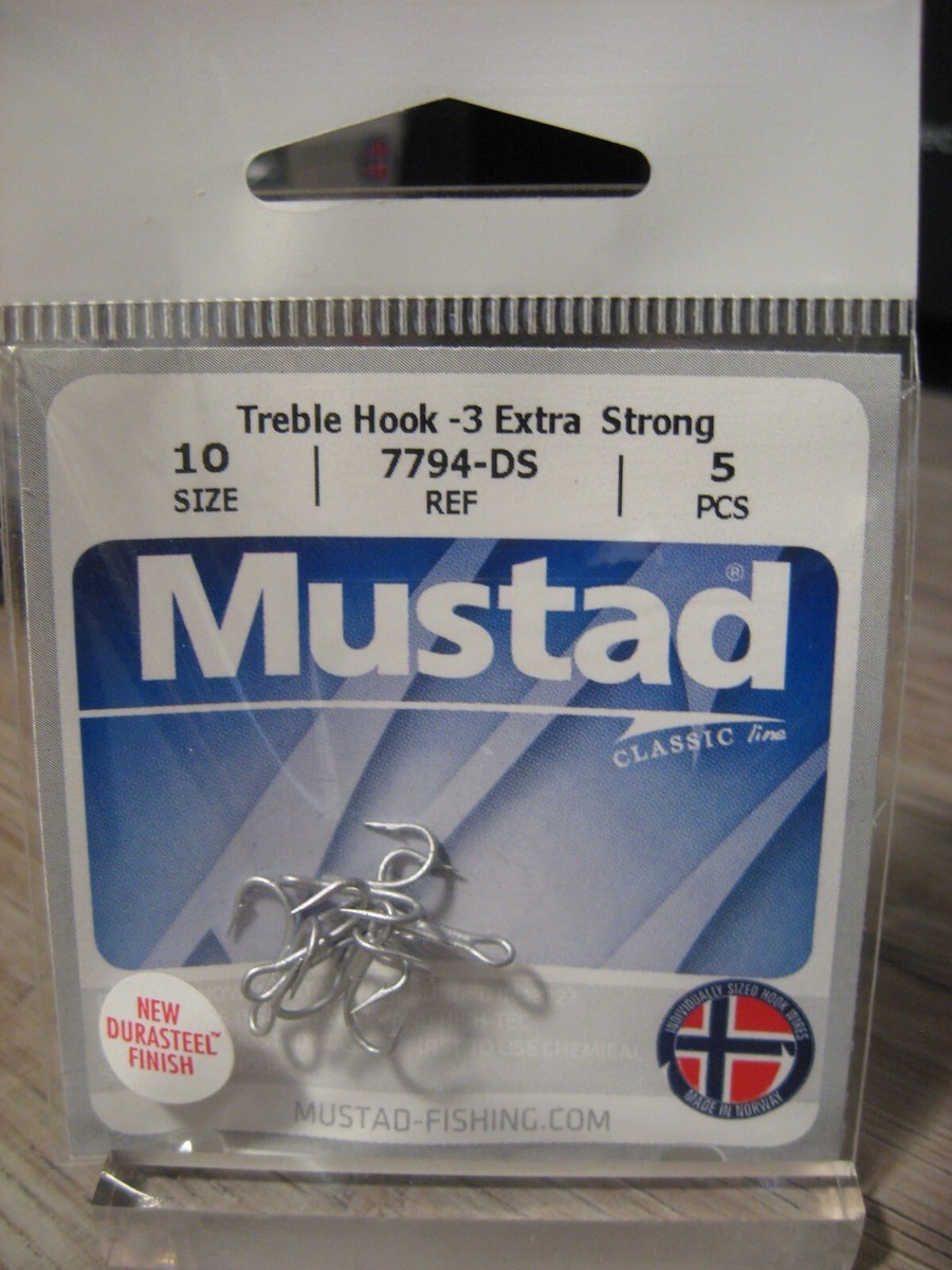 25 Pack Mustad 3551 Size 8/0 Treble Hooks - Ringed Bronze For Muskie & Pike Fishing