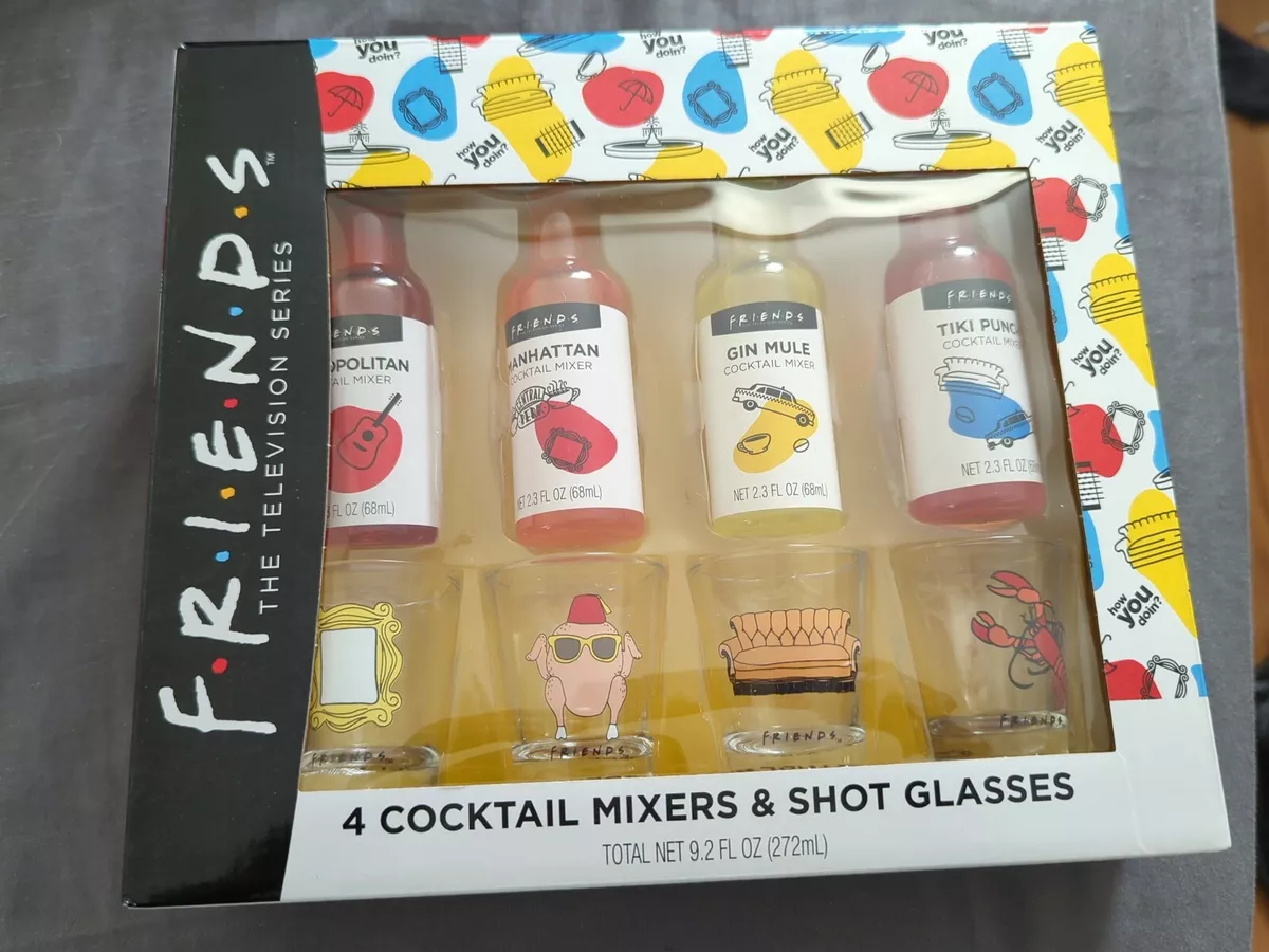 Friends TV Series Shot Glass and Cocktail Mixers Gift Set