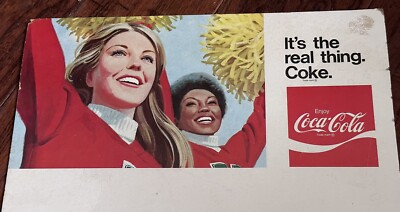 Coca-Cola Coke Basketball Football Cheerleader Vintage Poster 13 x22  Cardboard