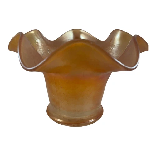 Vintage Fenton Marigold  Carnival Glass Blackberry Spray Hat Bowl Vase