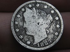 1883 Liberty Head V Nickel- No Cents, Good/VG Details