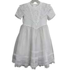 Jessica McClintock Flower Girls Pageant Dress Size 6 Lace Ruffle Formal Vintage