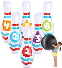 Giant inflatable bowling set for fun, parties, and motor skills.