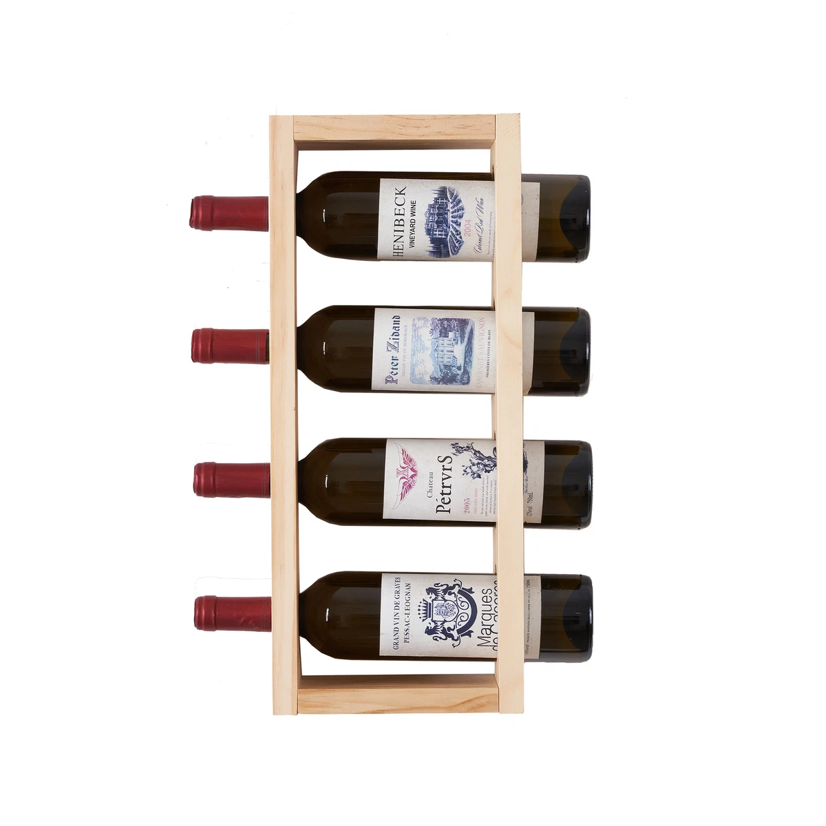 4 Bottle wall wine rack wine racks countertop Solid wood Home