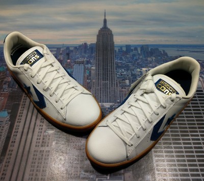 converse pro leather white navy