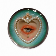 Crying Lovers Eye Heart Victorian Round Glass...