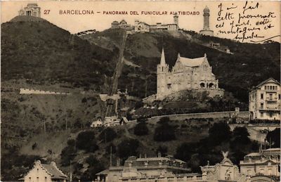 CPA BARCELONA Panorama del Funicular al Tibidabo SPANIEN (743228)