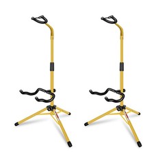 Guitar Stand Pair Folding Floor Stand Yellow
