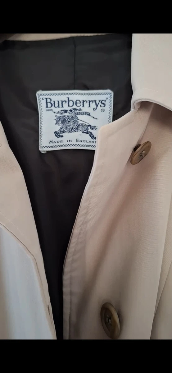 Abrigo de lluvia para mujer Burberrys’ beige largo con botones forrado frontal de sarga de algodón 16/18