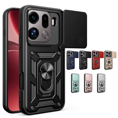 Slide Camera Armor Back Ring stand Protector Case For Oppo Find X9 Pro / Find X9