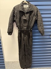 FERA Vtg 90's Ski Suit Snowsuit One Peace Thermoloft insulation Sz 12 Black