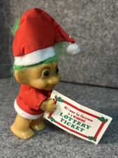 Vintage Troll Russ Santa Claus Gripper Christmas Troll Clipping Card