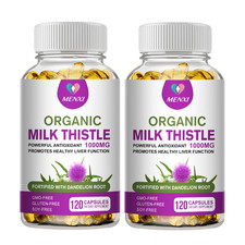 Milk Thistle Supplement for Liver Detox and Cleanse 1000mg,240 Softgels Capsules