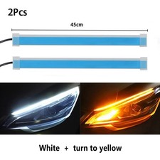 Rstob 2pcs 12v Led Drl Strip Sequential Flow Turn Signal 304560cm Whiteamber Rstob 2pcs 12v Led Drl Strip Sequential Flow Turn Signal 304560cm Whiteamber
