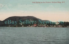 Cold Spring NY - VILLAGE FROM HUDSON RIVER - Postcard Breakneck Mountain