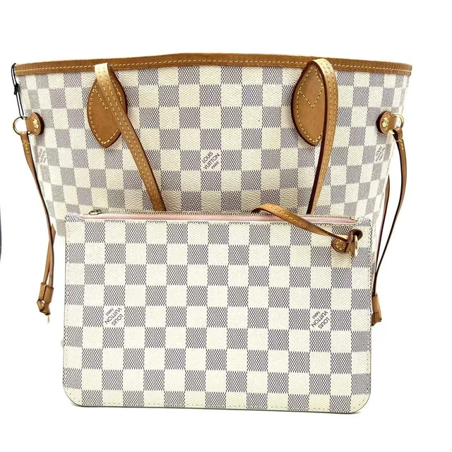 091806 Louis Vuitton Pre-Owned Damier Azur Neverfull MM  Tote Bag