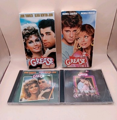GREASE 1 & 2 VHS & CD Soundtracks Bundle : John Travolta   Michelle Pfeiffer 