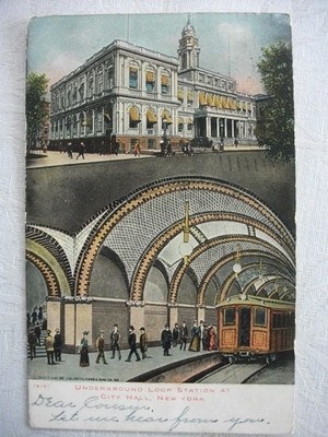 AK, New York, Underground Loop Station at City Hall, gelaufen 1907