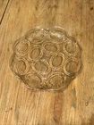 Vintage Anchor Hocking Savannah Rose Embossed Clear Glass Deviled Egg Plate Tray