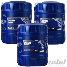 3x20 LITER MANNOL MOTORÖL ÖL 5W-40 DIESEL TURBO für VW 502.00 / 505.00