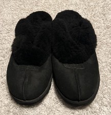 UGG Women's Disquette Black Shearling Slippers Authentic Size 10 Clog Platform