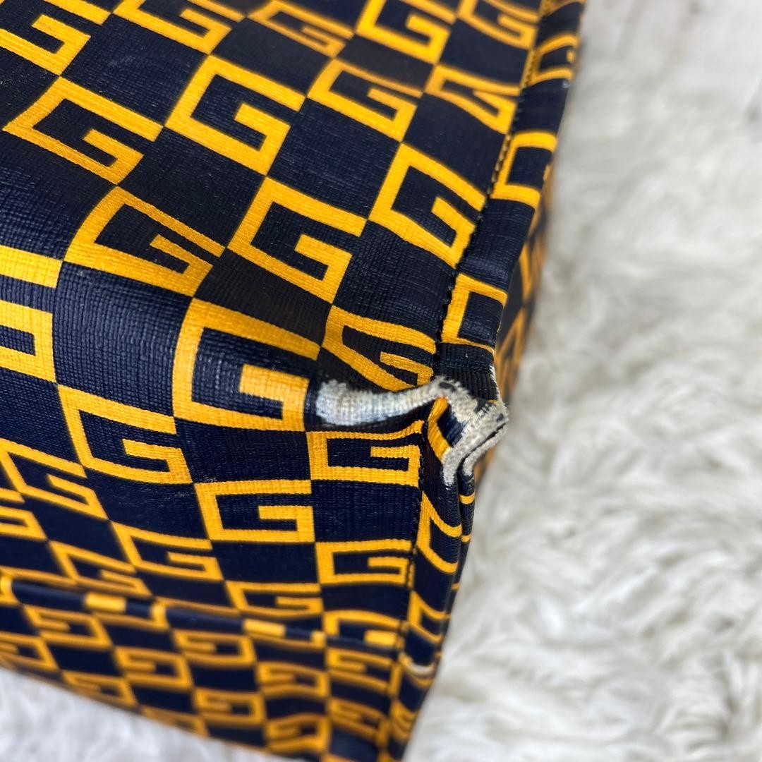 GUCCI Square G Tote Bag PVC Leather Black Large Capacity Authentic thumbnail 12