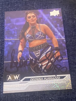 Deonna Purrazzo In Person Signed 2024 Upper Deck AEW Card #54 Pyro