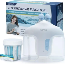 Sonmol Electric Nasal Irrigation System with 50 Salt Packets Nose Wash Deep Clea