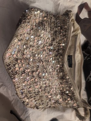 Frankie And Johny Gold Sequin Shoulder Bag Vintage Hobo Purse