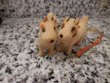 PR VINTAGE COMPANION MINIATURE TWIN DOGS WITH COLLAR'S & LEAD