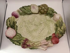Fitz and Floyd ~French Market Platter~ 3D Vegetables Large Ceramic Serving Tray