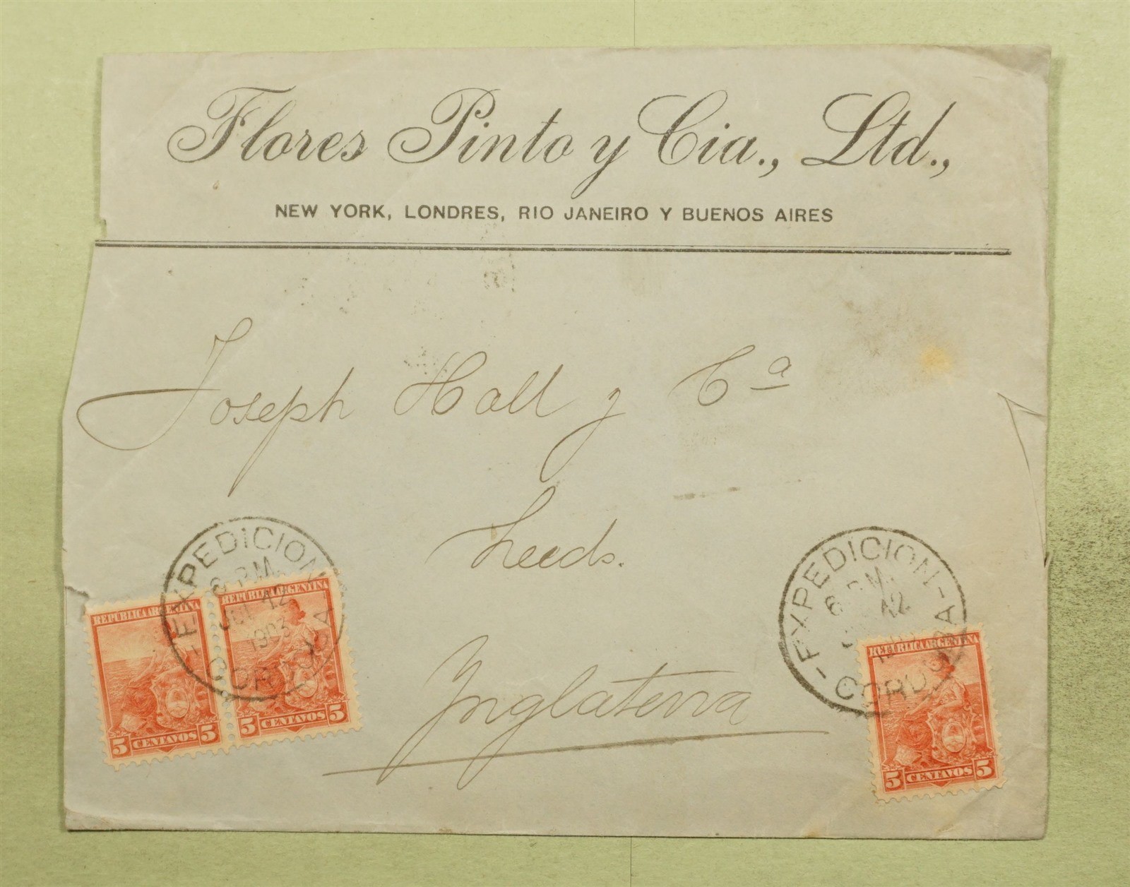 DR WHO 1903 ARGENTINA CORDOBA EXPEDICION TO ENGLAND 70243