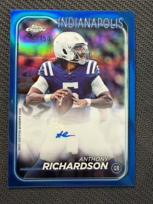2024 Topps Chrome - Autographs Anthony Richardson #BA-ARI Blue Refractor /150