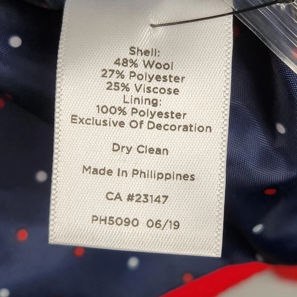 Blazer Talbots Mujer 10 Rojo Mezcla Lana Dos Botones Cresta Botones Muescas Solapa Foto 4 de 4