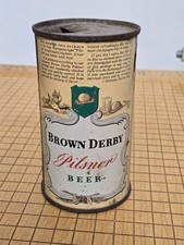 1940 BROWN DERBY FLAT TOP BEER CAN IRTP RAINIER SAN FRANCISCO CALIFORNIA OI 1940 BROWN DERBY FLAT TOP BEER CAN IRTP RAINIER SAN FRANCISCO CALIFORNIA OI