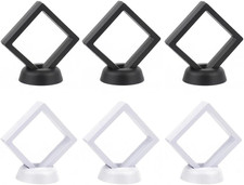 6 Pcs 3D Floating Display Case Frame Display Holder Stands Transparent PE Film S