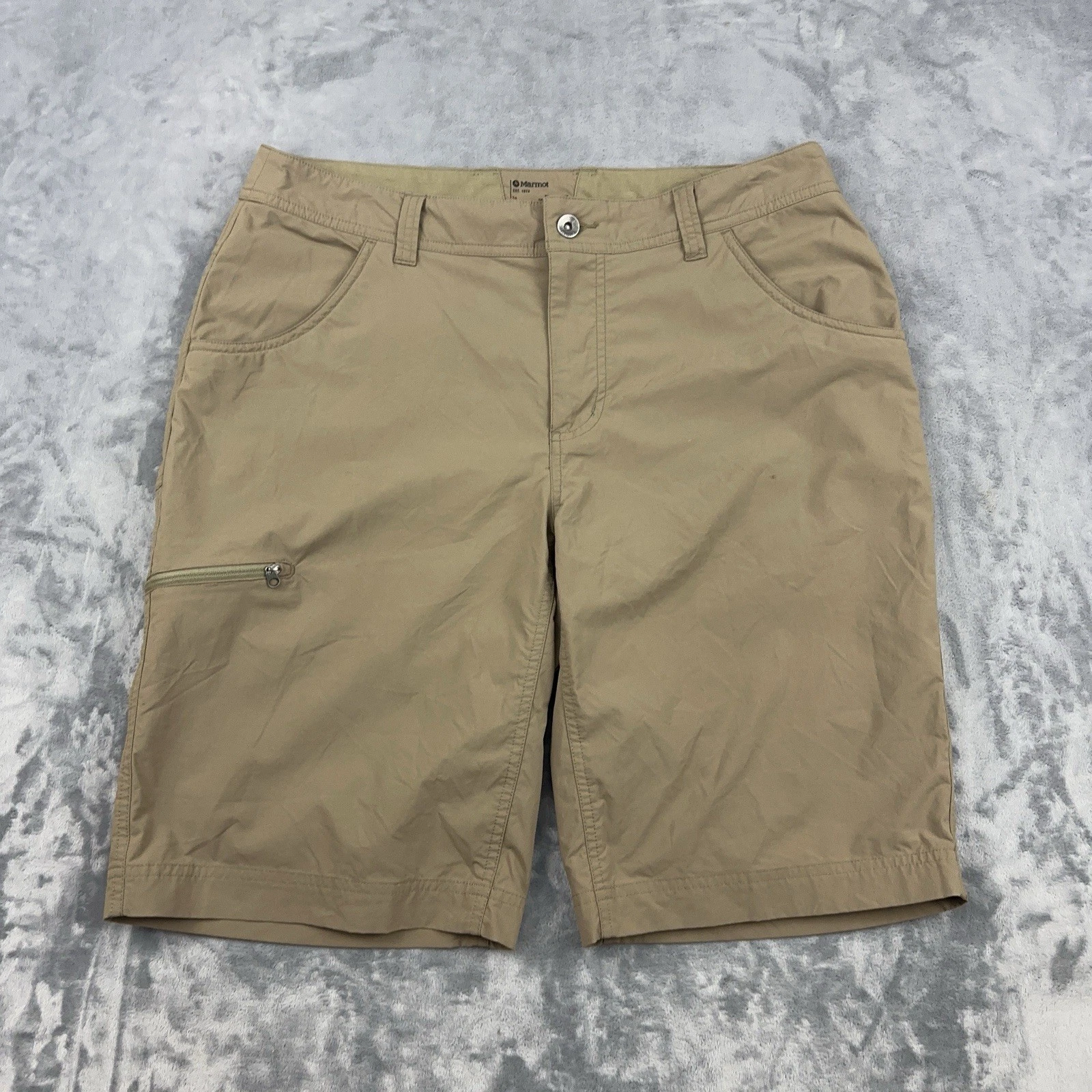 Marmot Arch Rock Hiking Shorts Mens Size 34 Tan Cargo Pocket Gorpcore Trail